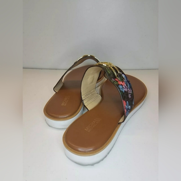Like NEW Michael Kors MK Designer Floral-Print Sandals Size 10 - Picture 5 of 8